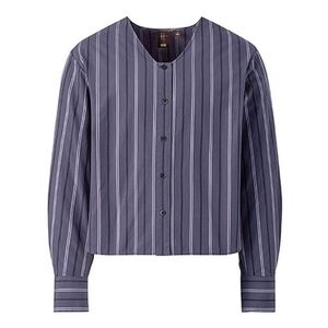 NWT Uniqlo X Hana Tajima Dobby V Neck Long Sleeve Blouse